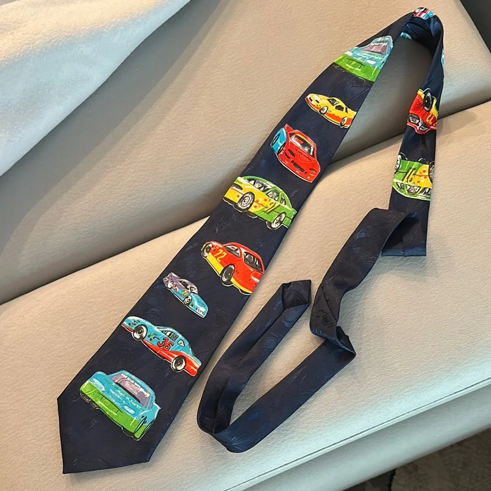 Colorful Car Print Tie